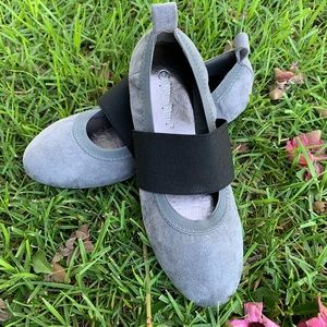 Gray Ballerina Faux Suede Shoes